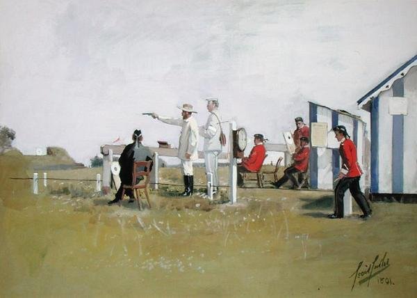 The Pistol Range, Bisley Camp by Cecil Cutler
