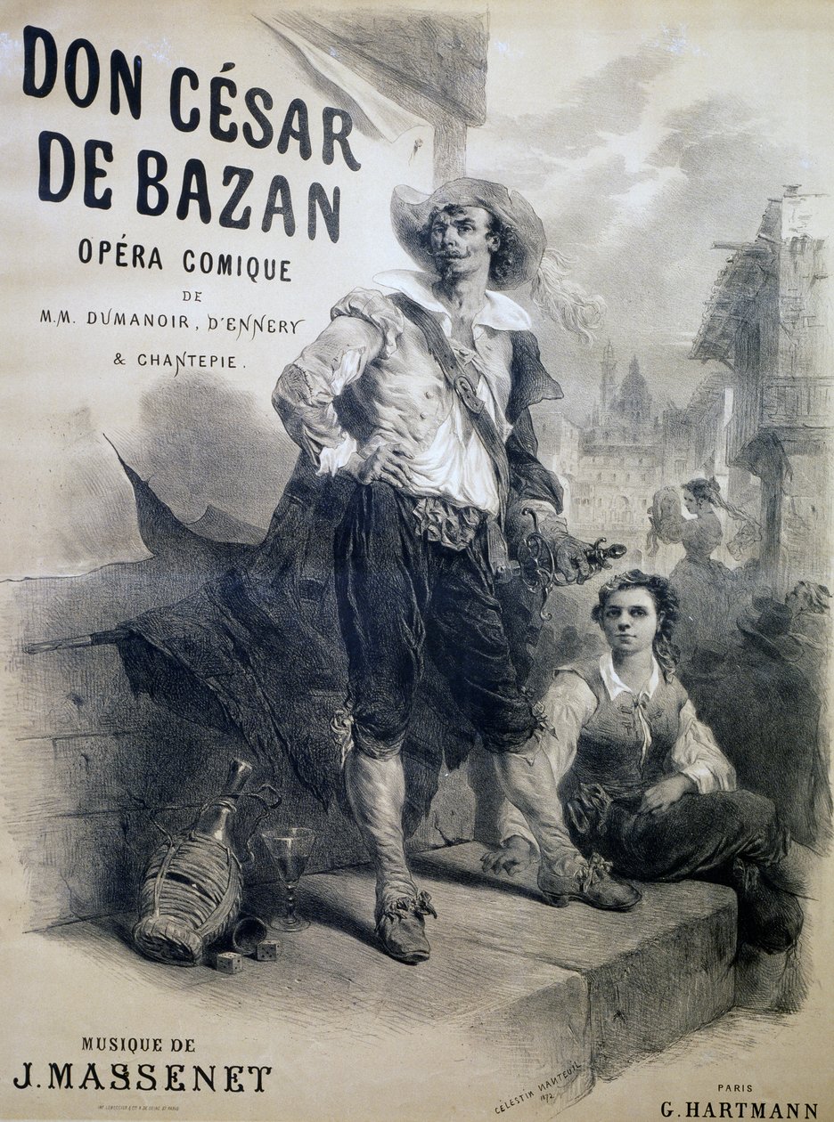 Poster for Don Cesar de Bazan, comic opera by Celestin Francois Nanteuil