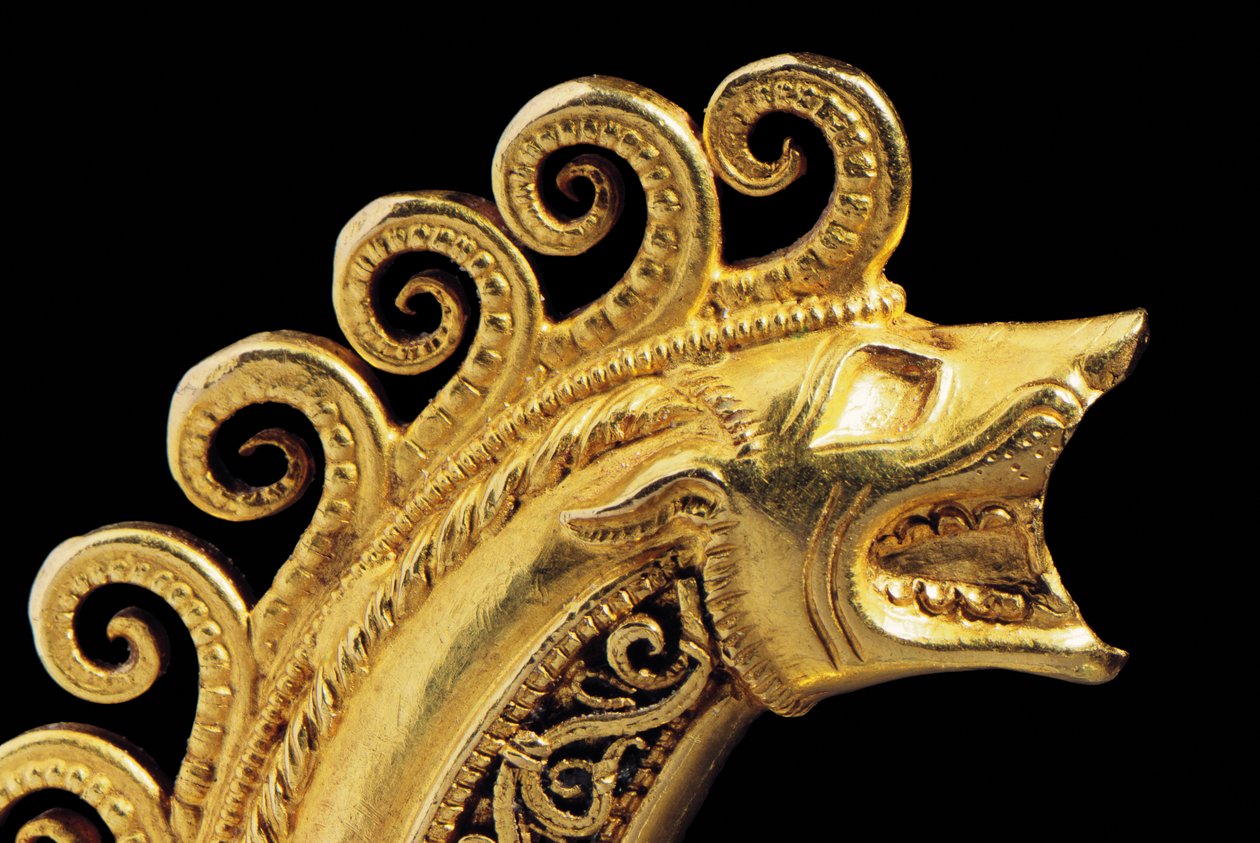 Highly important La Tene warrior fibula (detail) by Celtic