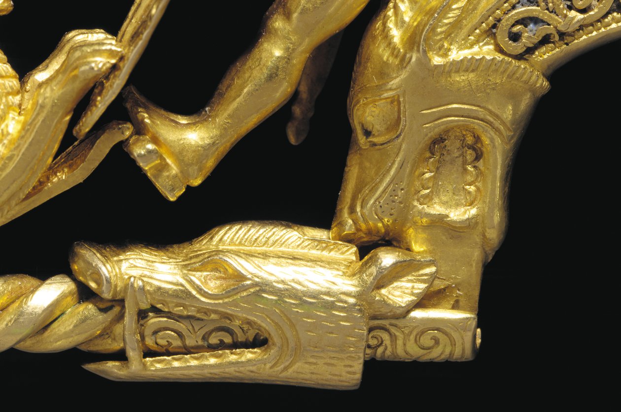 Highly important La Tene warrior fibula (detail) by Celtic