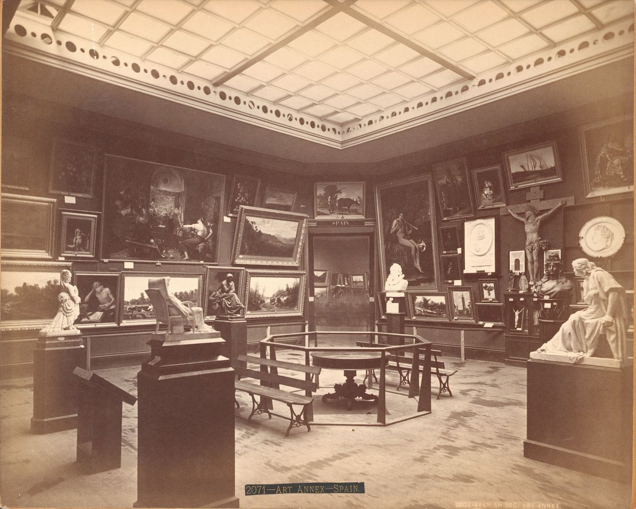 View of the Art Annexe in the Spanish Section of the Centennial Exposition by Centennial Photographic Co.
