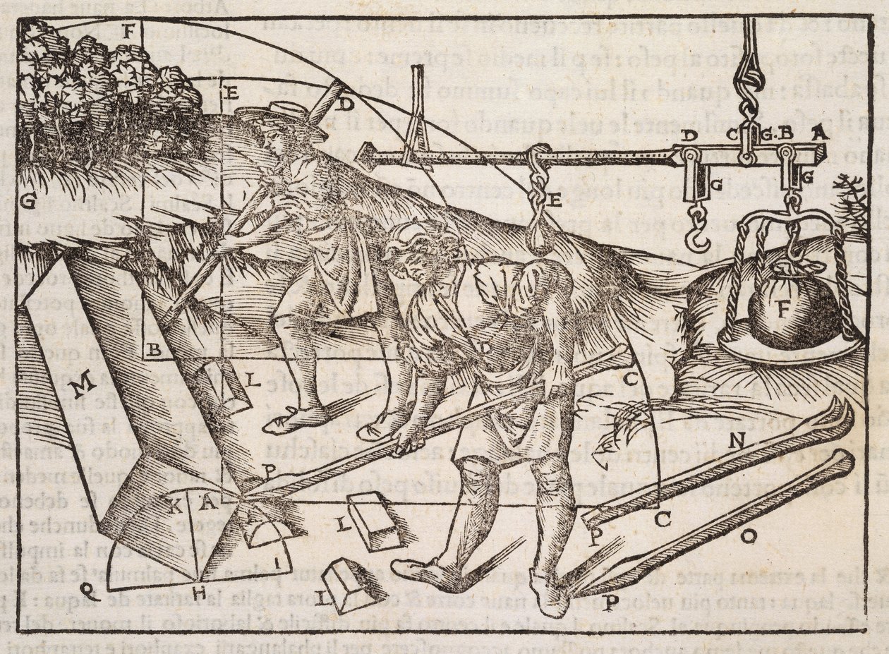 Methods of Moving Stone Blocks, from 'Di Lucio Vitruvio Pollione de ...