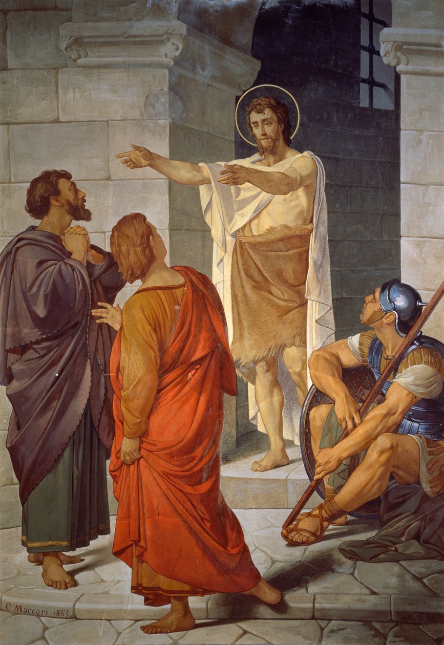 Saint John Baptist on threshold of prison, Chapel of Saint John Baptist, Cathedral of Saint Mary of Assumption, Siena by Cesare Maccari