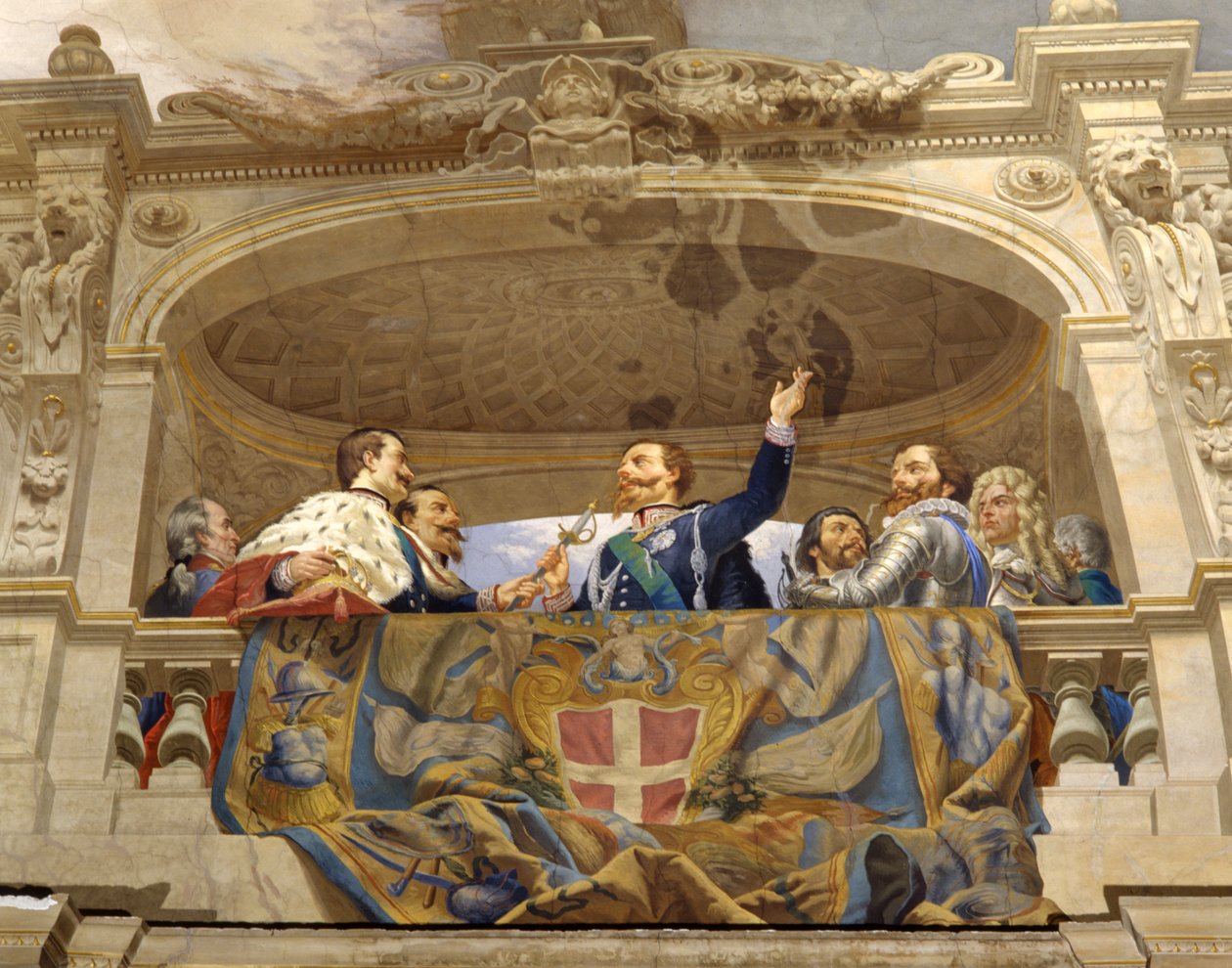 Carlo Alberto Giving the Sword to Vittorio Emanuele II (detail) by Cesare Mariani