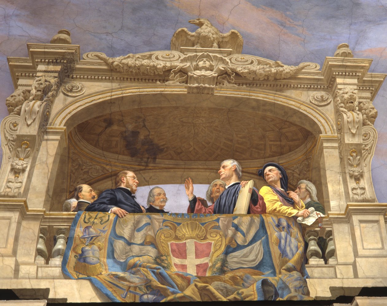 Macchiavelli, A. Gentili, Pier Capponi and Cavour (detail) by Cesare Mariani