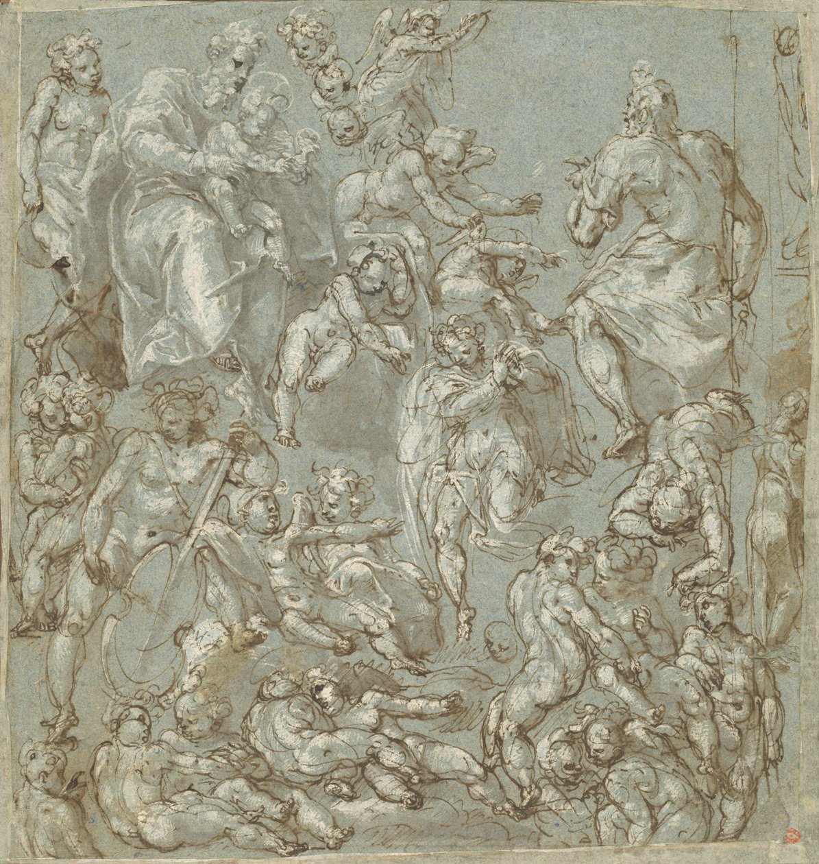 Saint Joseph and the Christ Child with Angels and Putti by Cesare Pollini