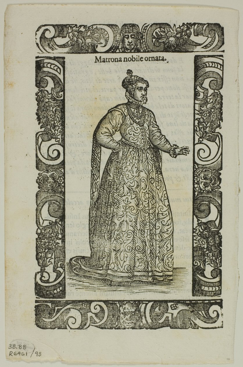 Leaf from Ancient and Modern Habits, plate 93 from Woodcuts from Books of the 16th Century by Cesare Vecellio