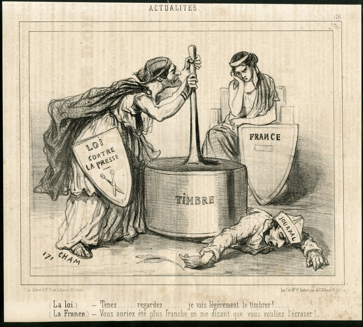 Illustration of Cham (1819-1879) in Le Charivari by Amédée de Noé