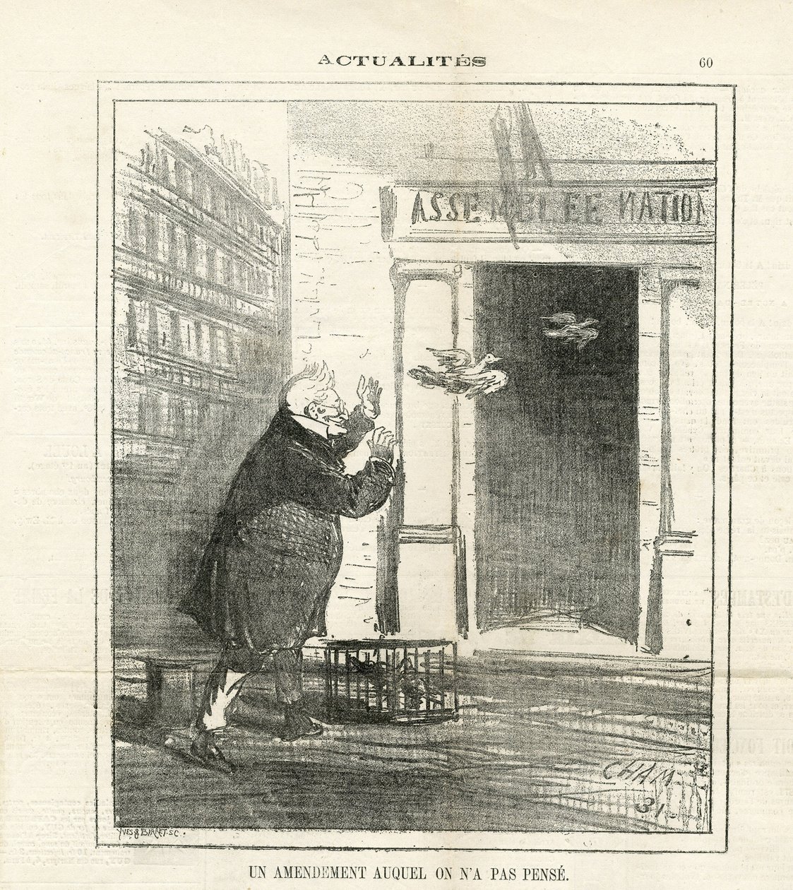 Illustration of Cham (1819-1879) in Le Charivari by Amédée de Noé