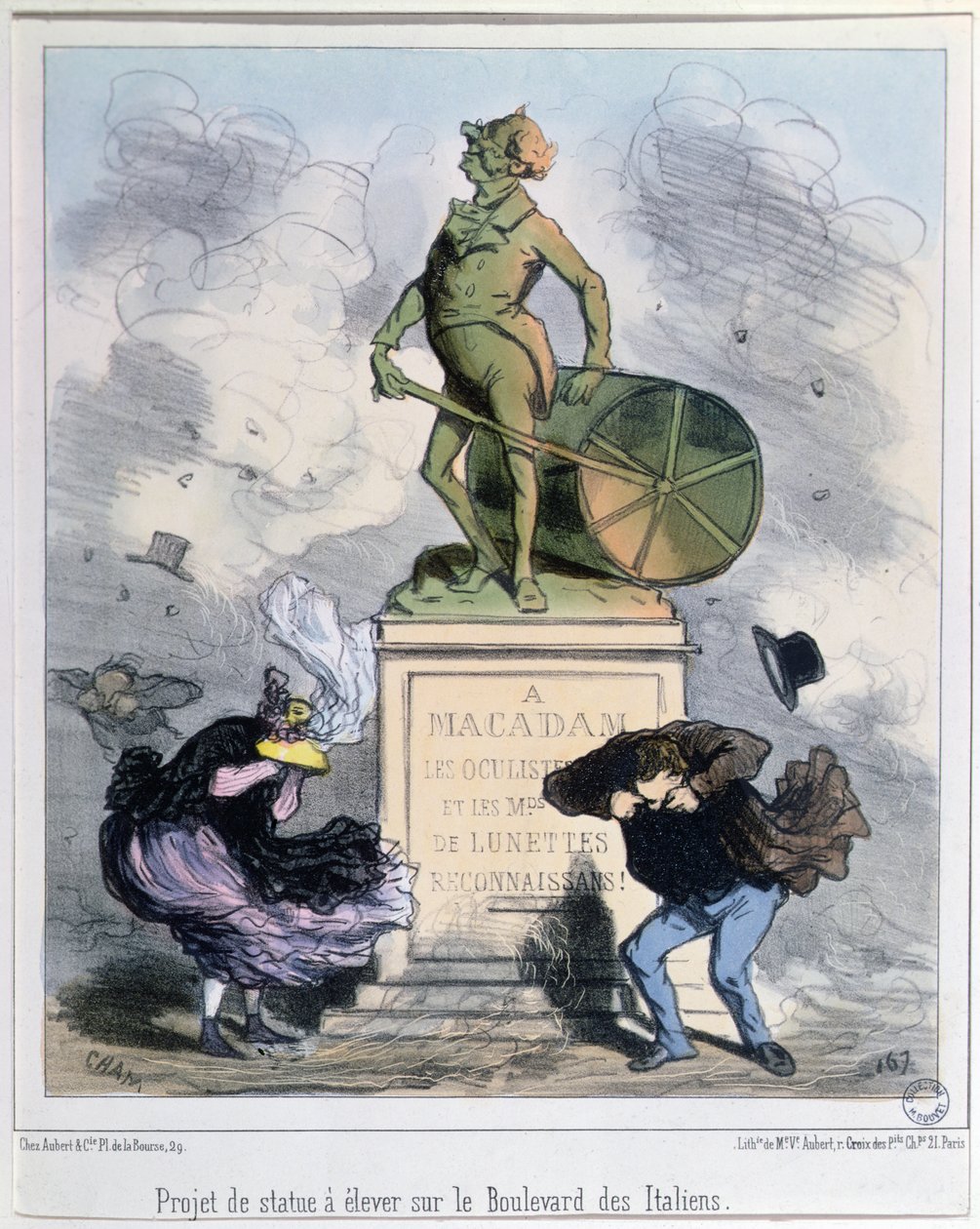 Project to erect a statue in honour of Macadam on the Boulevard des Italiens, Paris by Amédée de Noé