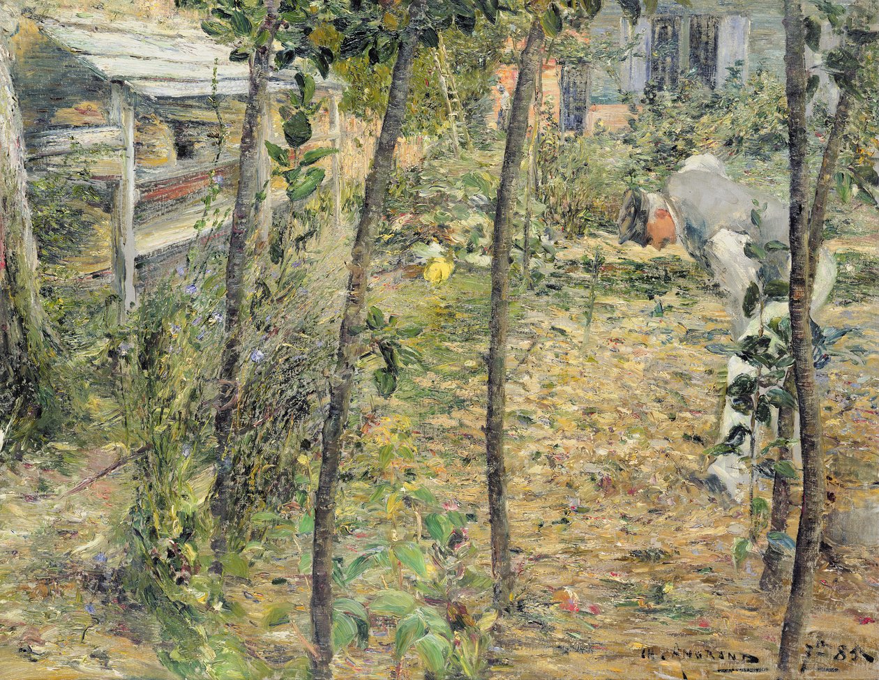 In the Garden, 1885 by Charles Angrand
