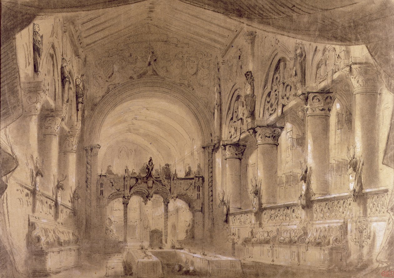 Set design for Act II of a performance of the opera 