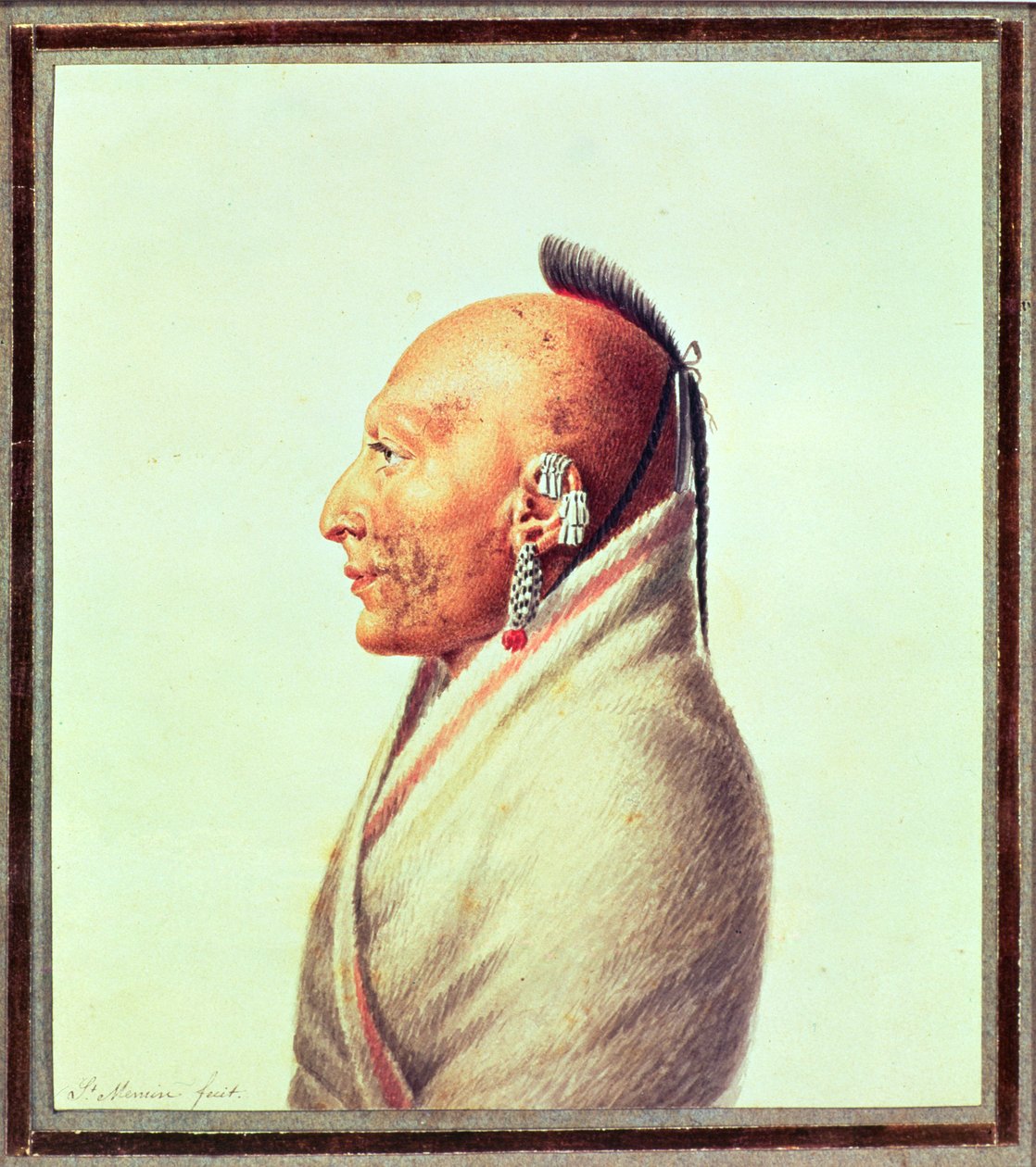 Indian Chief of the Little Osages, c.1807 by Charles Balthazar Julien Févret de Saint Mémin