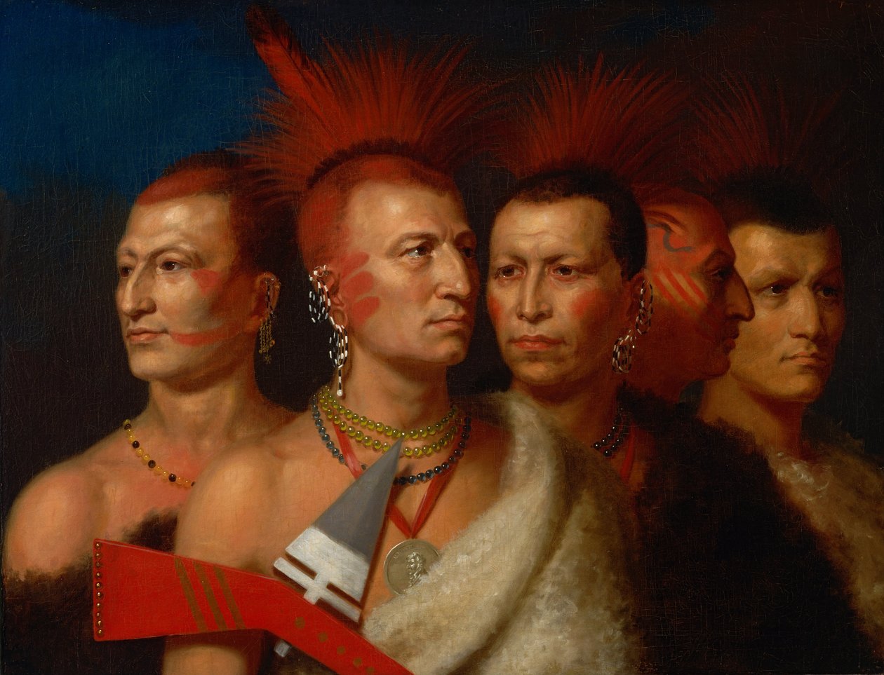 Young Omahaw, War Eagle, Little Missouri, and Pawnees by Charles Bird King