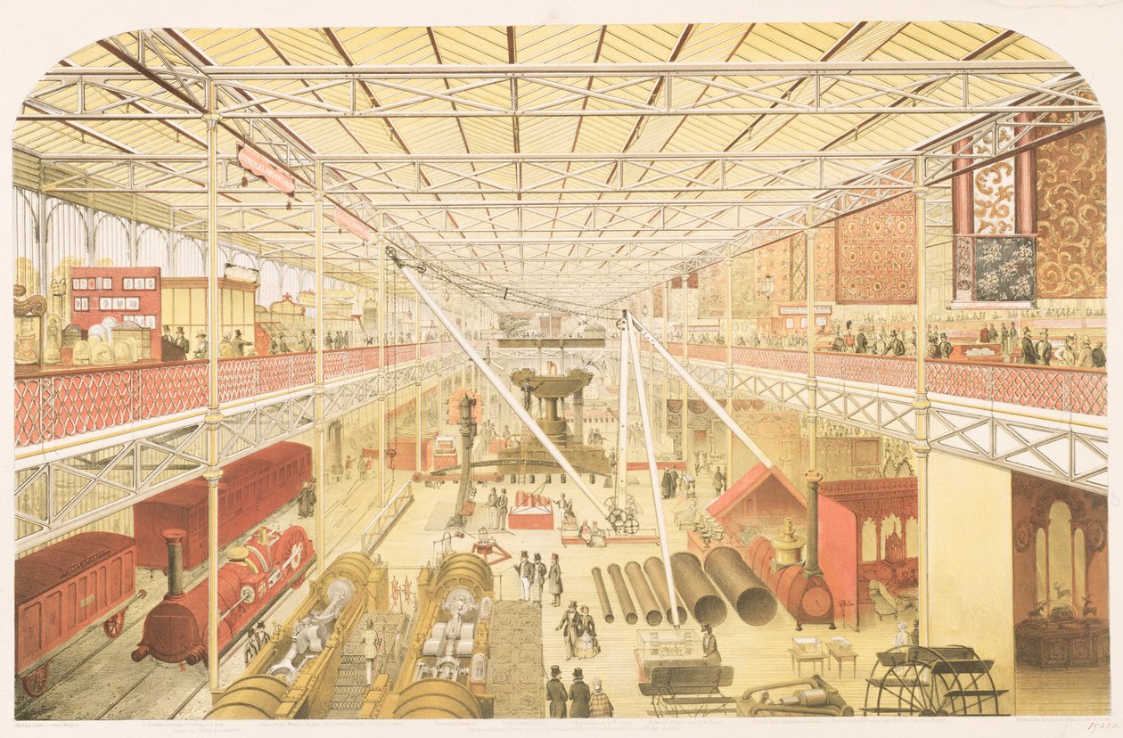 The British Machinery Department, Class 5 of the Great Industrial Exhibition of All Nations, 1851, engraved by the artist, pub. by Ackermann und Co., 1851 by Charles Burton