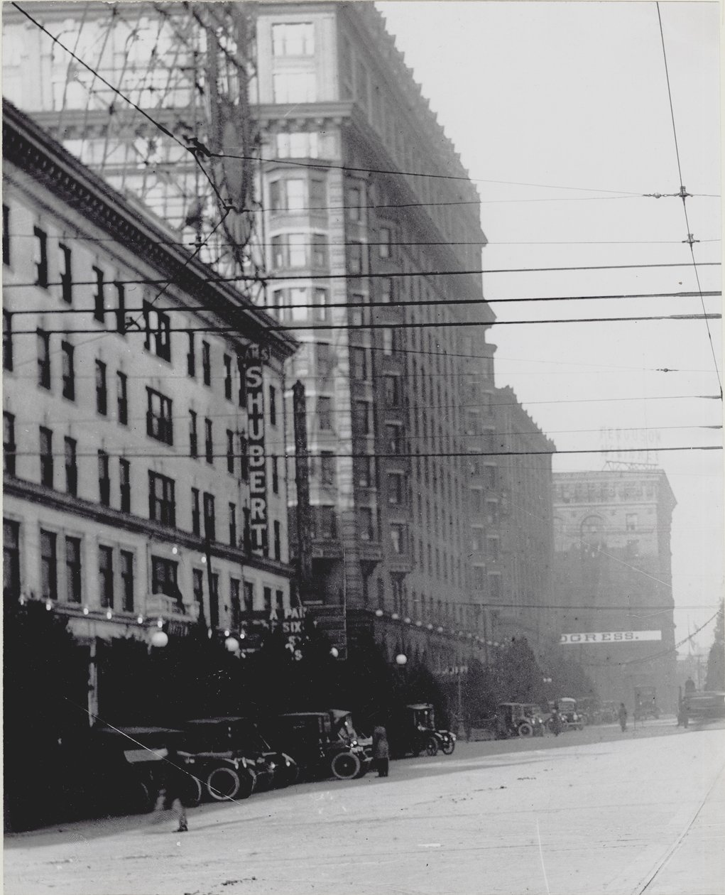 Vertical, black and white photograph looking north on Twelfth Street by Charles Clement Holt