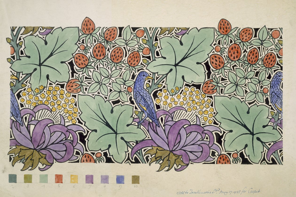 Blue Bird Amongst the Strawberries by Charles Francis Annesley Voysey