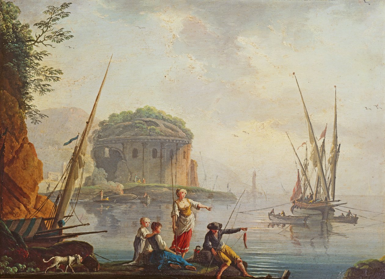 Seascape by Charles Francois Lacroix de Marseille