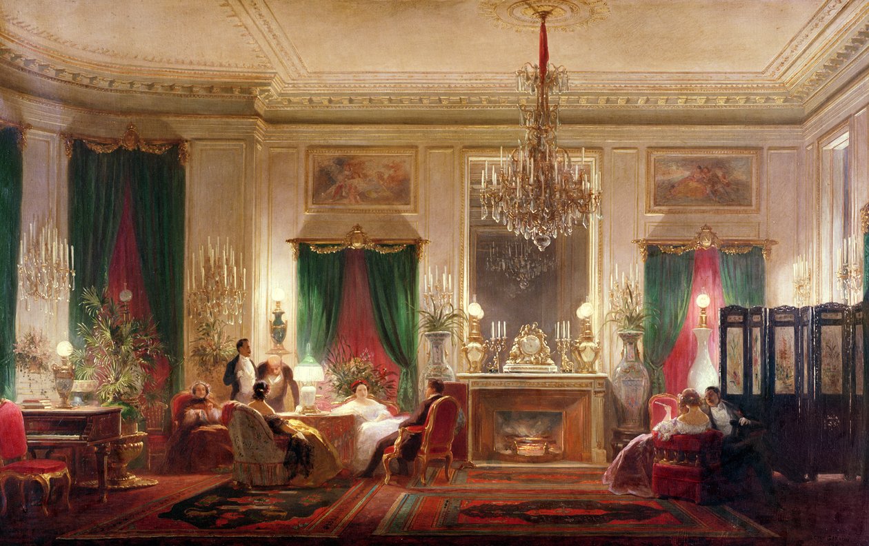 Salon of Princess Mathilde Bonaparte, Rue de Courcelles, Paris, 1859 by Charles Giraud