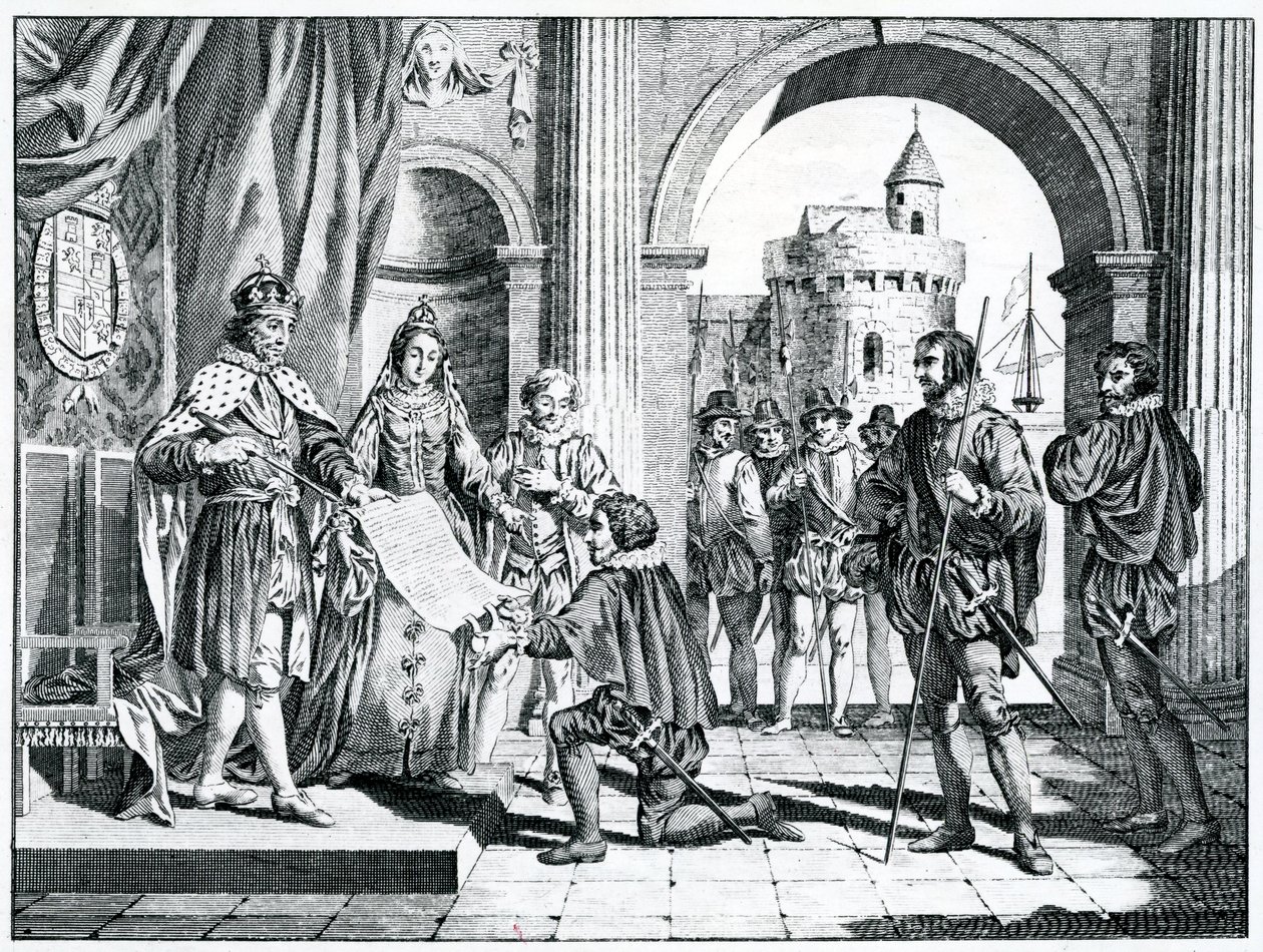Christopher Columbus Presenting an Account of His Discovery of America to the King and Queen of Spain by Charles Grignion