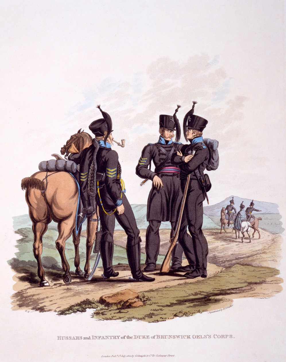 Uniform of Hussars and Infantry and the Duke of Brunswick