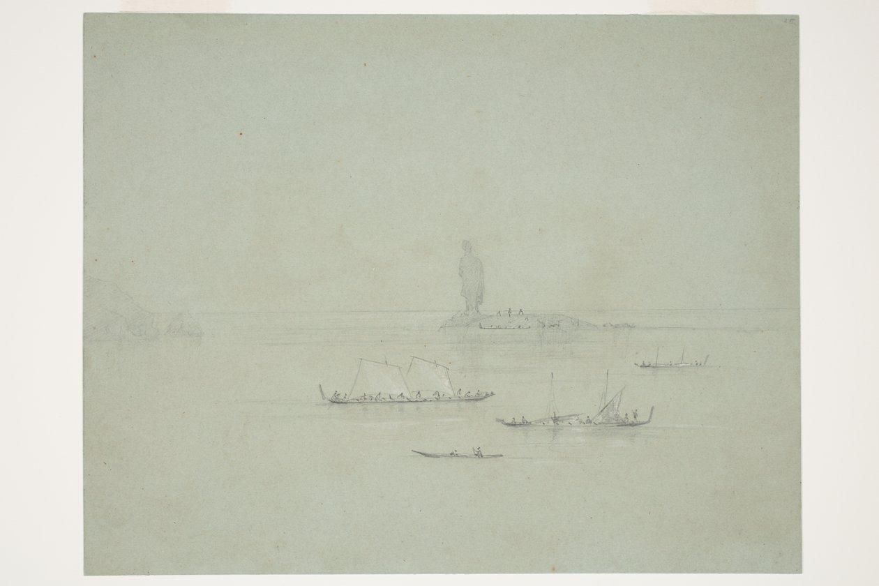 Statue Rock Manaia, Thames by Charles Heaphy
