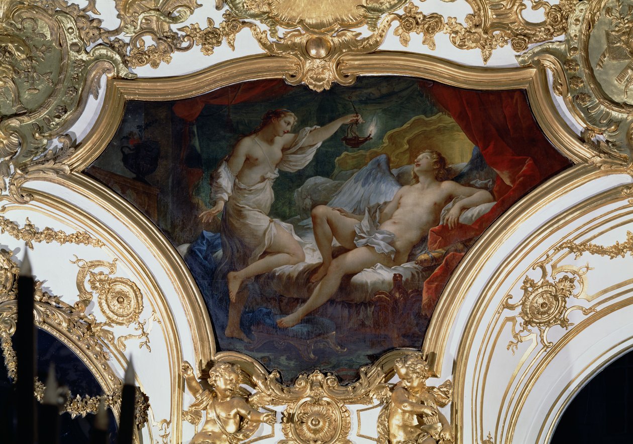 Psyche and Cupid, ceiling panel from the Salon de la Princesse by Charles Joseph Natoire