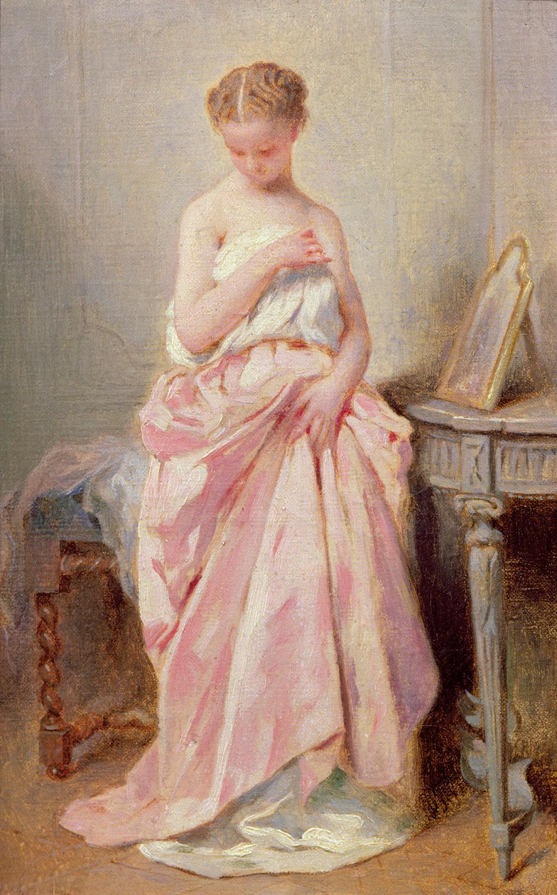 Girl in a pink dress by Charles Joshua Chaplin