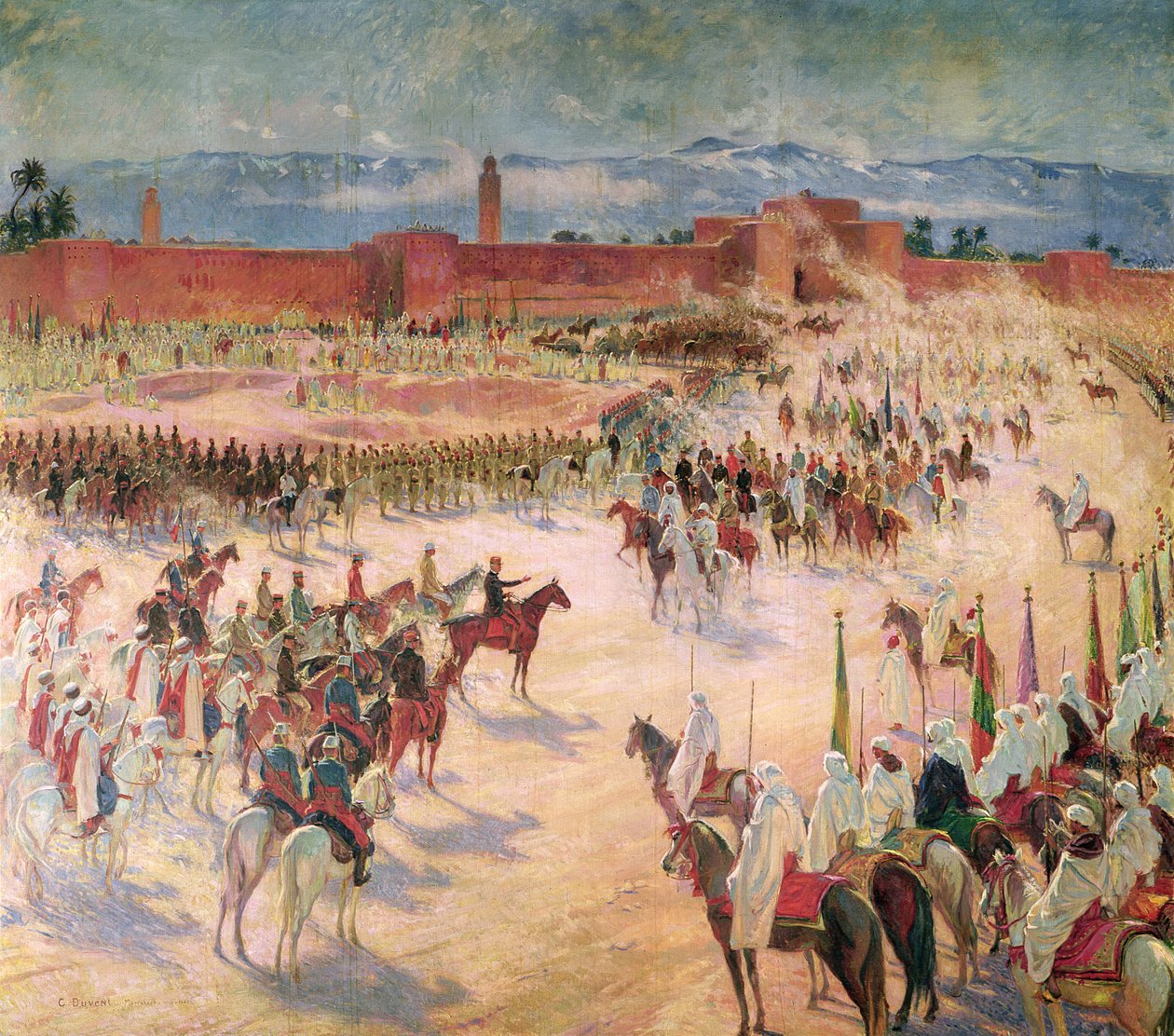 The Entrance of General Lyautey (1854-1934) and General Mangin (1862-1925) into Marrakesh in 1912, 1915 by Charles Jules Duvent