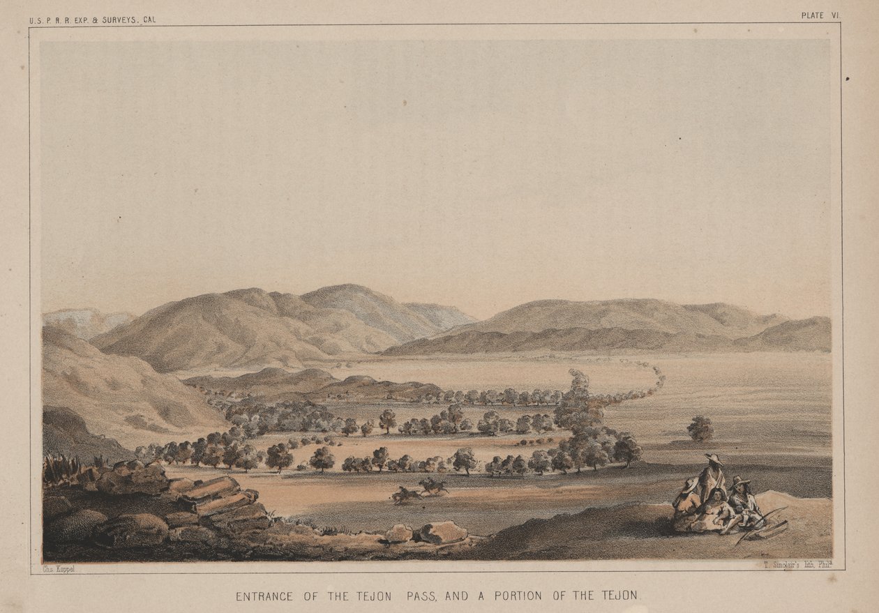 Entrance to the Tejon Pass and a Portion of the Tejon, 1856 by Charles Koppel