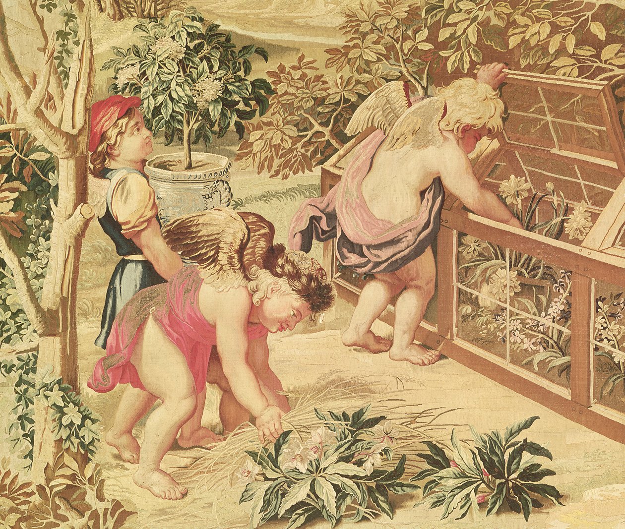 Children Gardening (after a cartoon by Le Brun) by Charles Le Brun