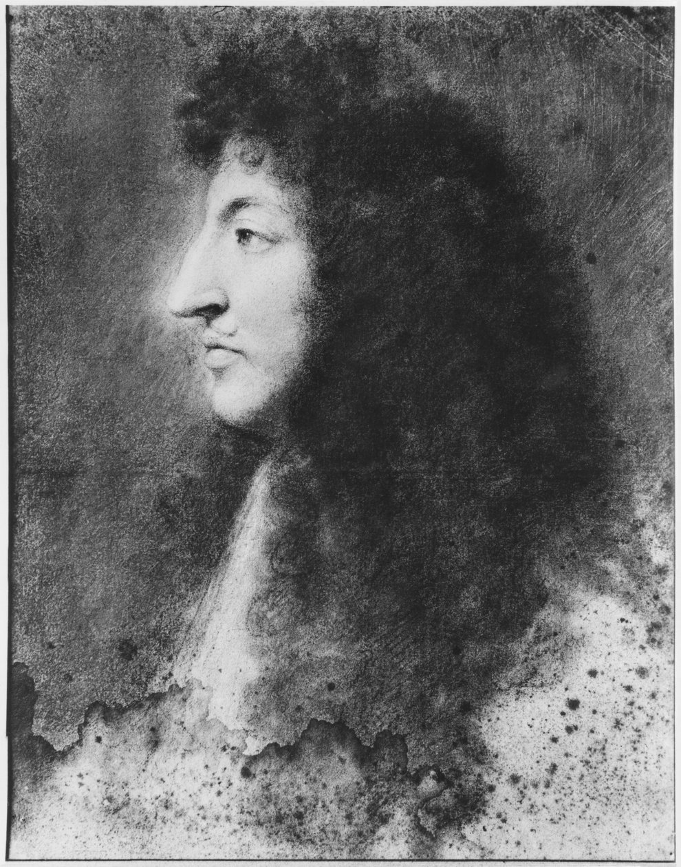 Portrait of Louis XIV, young, in profile to the left by Charles Le Brun