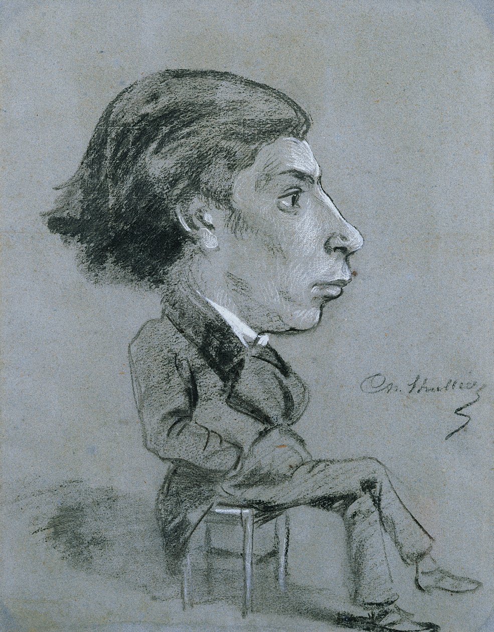Portrait-charge, c. 1858 by Charles Marie Lhuillier
