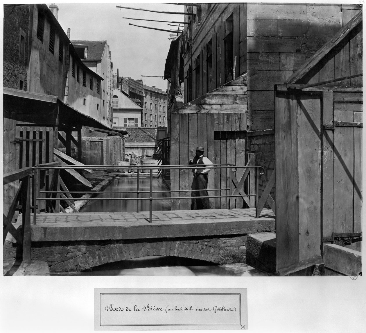 Banks of the Bievre, at the bottom of rue des Gobelins, Paris, 1858-78 by Charles Marville