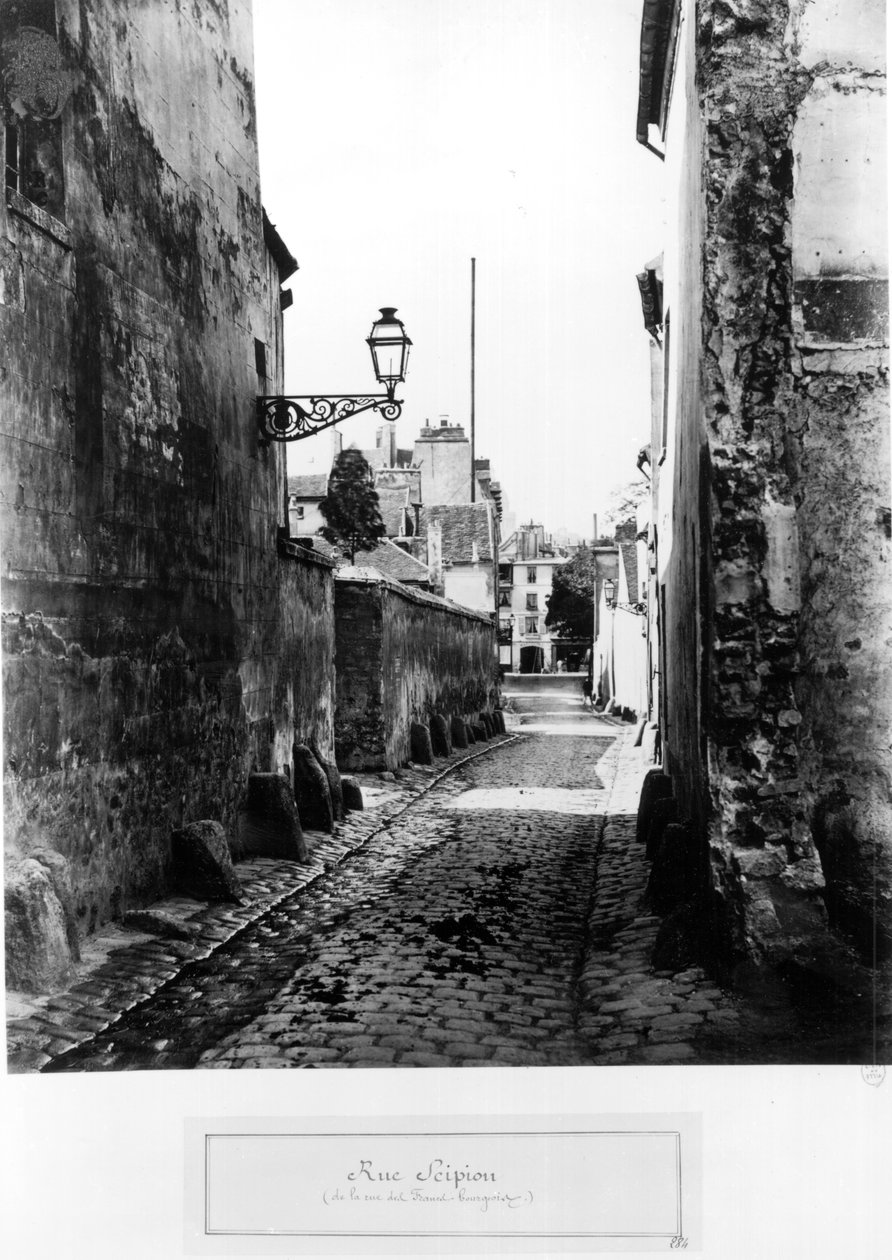 Rue de Scipion, from the Rue des Francs-Bourgeois, Paris by Charles Marville