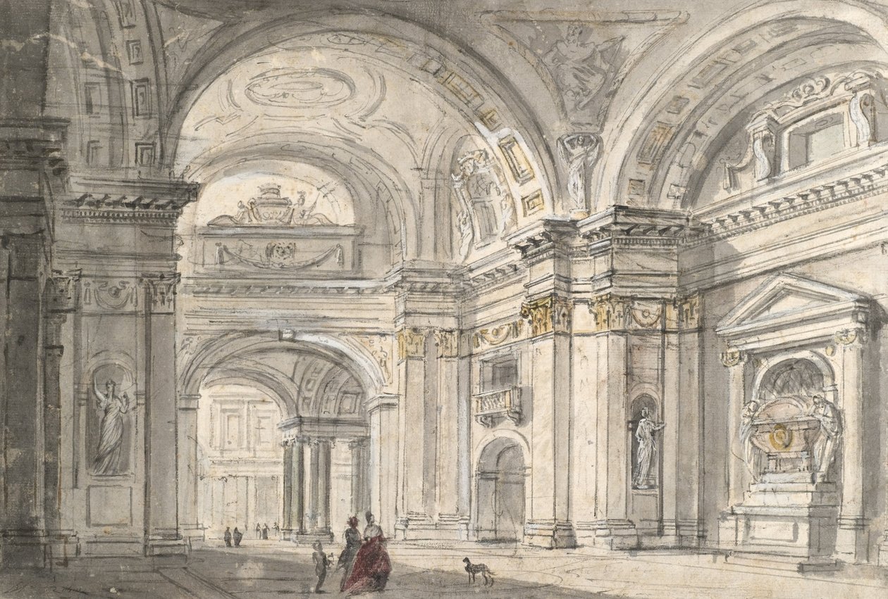 View of Church Interior by Charles Michel Ange Challe