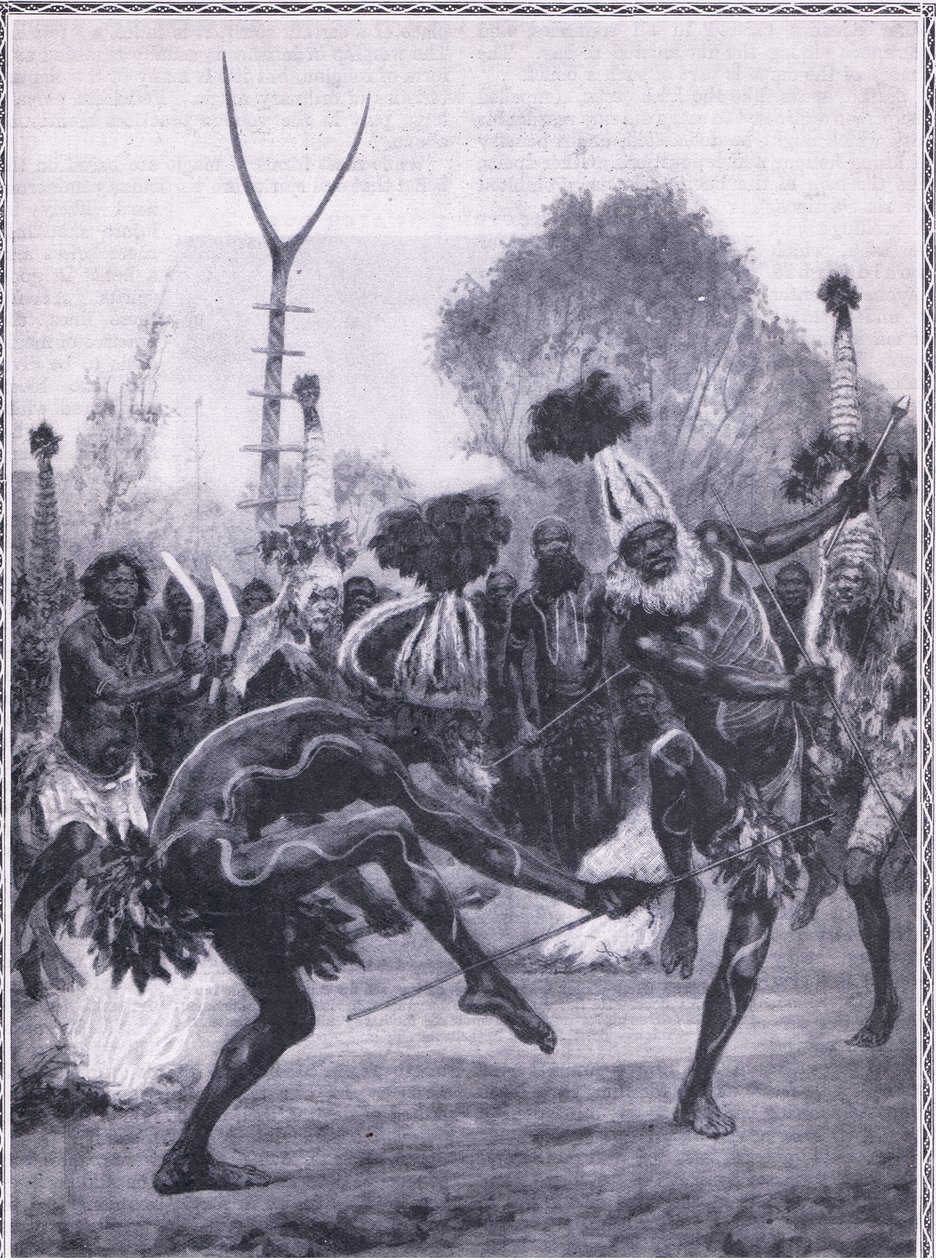 The wild dances of the Queensland Aborigines, performing the 