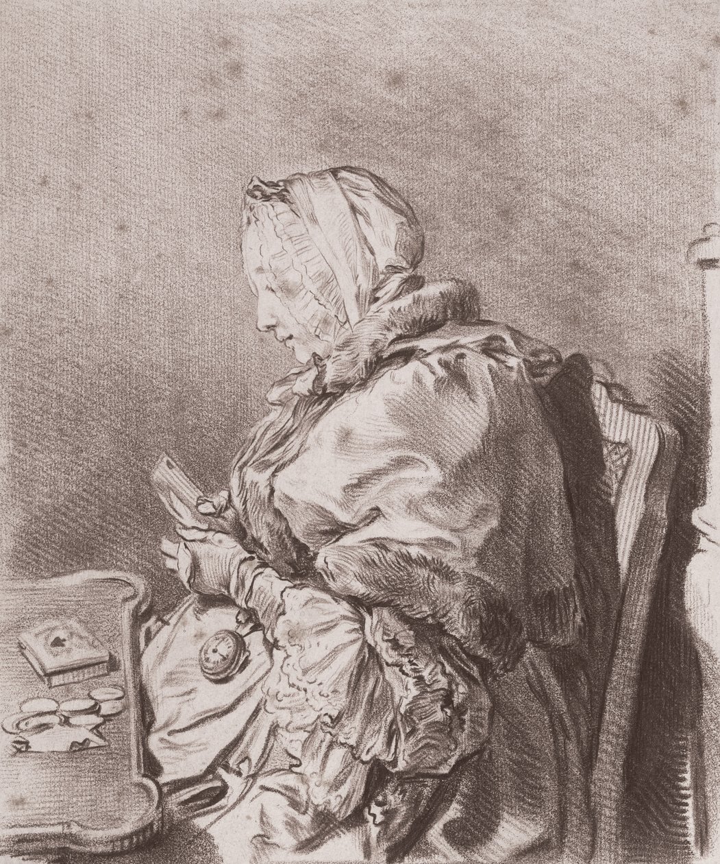 Portrait of Madame Marie Therese Rodet Geoffrin by Charles Nicolas II Cochin