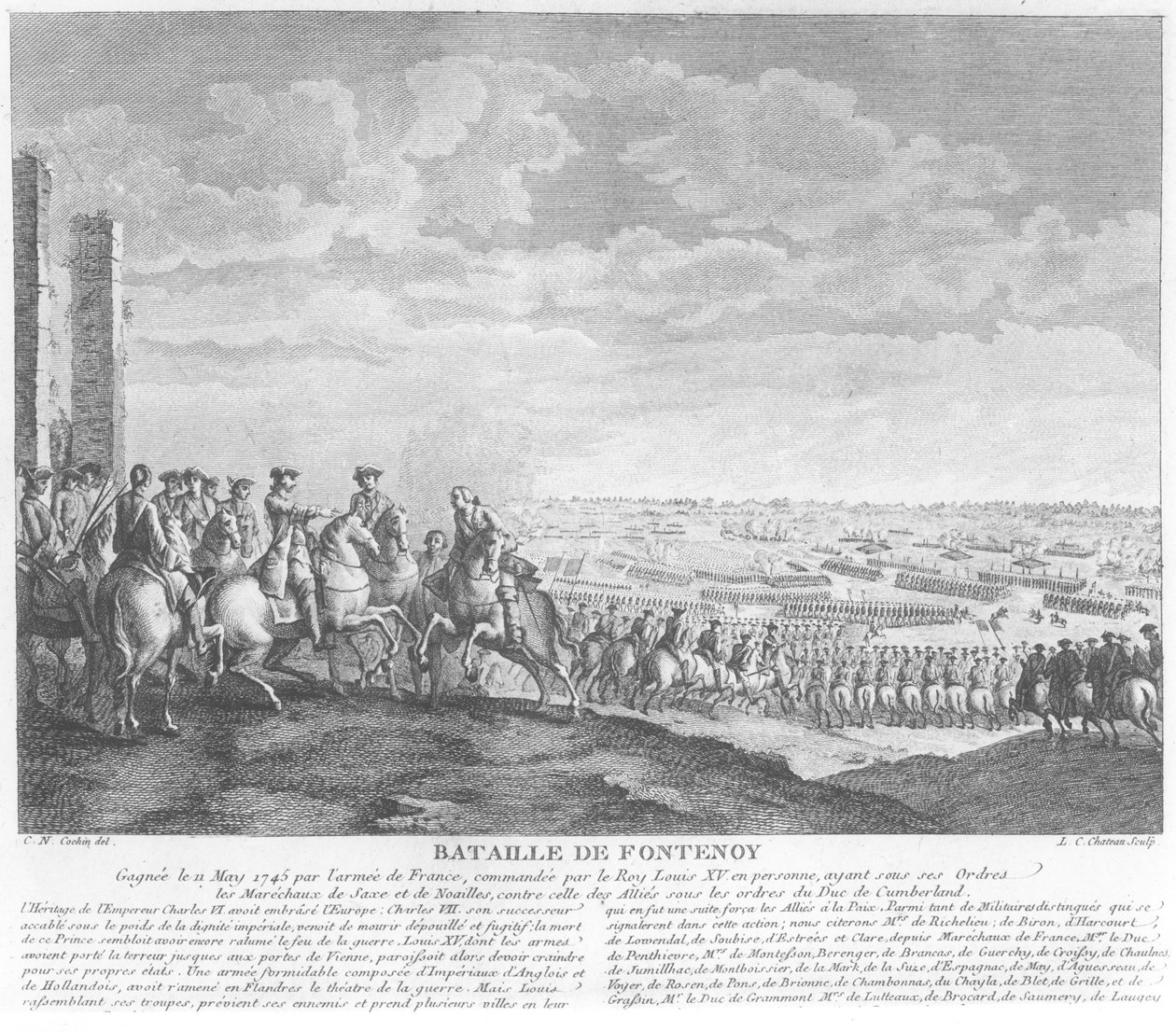 The Battle of Fontenoy, 11th May 1745 by Charles Nicolas II Cochin