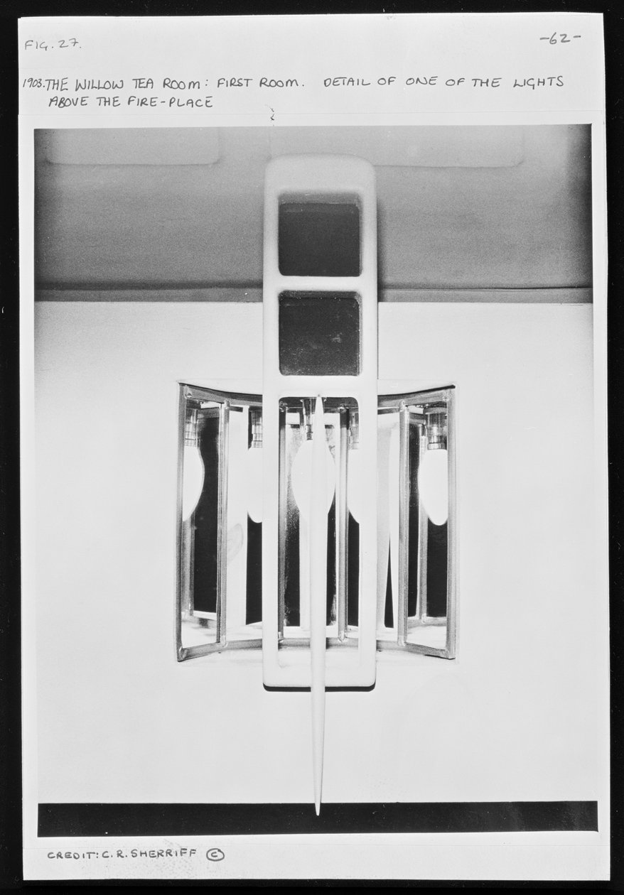 Light Fitting Above Fireplace in the Willow Tea Room, Glasgow (reconstruction) by Charles Rennie Mackintosh