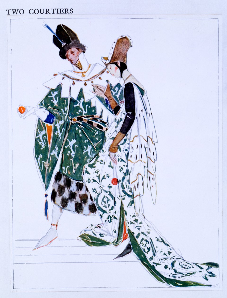 Costume Designs for Two Courtiers, characters from 