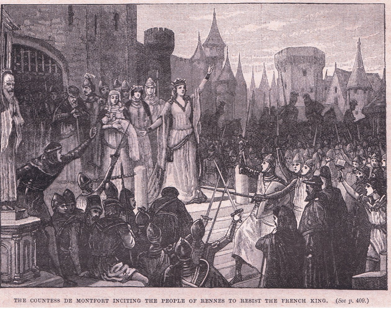 The countess de Montford inciting the people of Rennes to resist the French king AD 1341 by Charles Ricketts