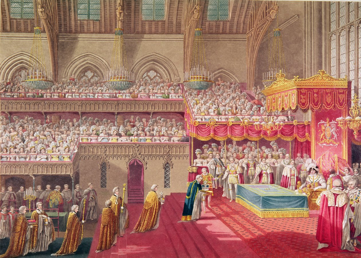 Procession of the Dean and Prebendaries of Westminster Bearing the Regalia, from an Album Celebrating the Coronation of King George IV (1762-1830) 19th July 1821, Engraved by Matthew Dubourg by Charles Wild