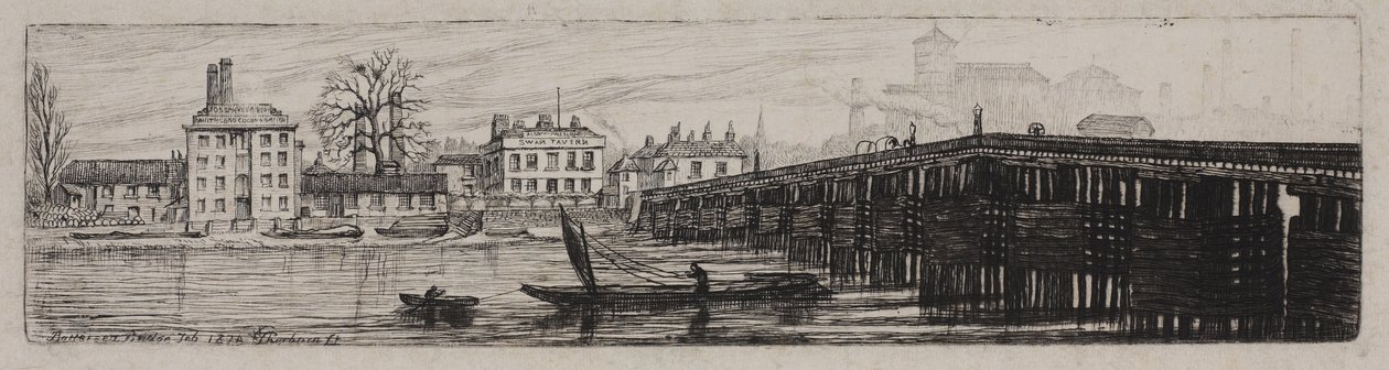 View of Battersea Bridge from the Middlesex shore by Charles William Sherborn