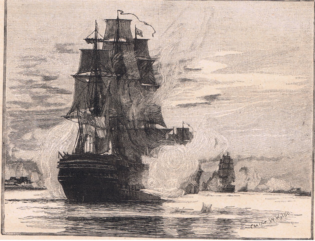 The British Fleet Passing Through the Dardanelles AD 1807 by Charles William Wyllie