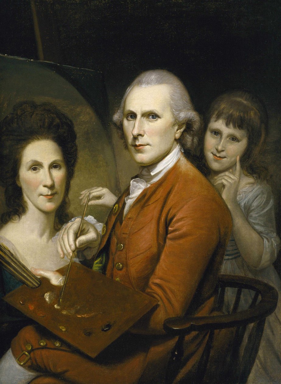 Self-Portrait with Angelica and Portrait of Rachel by Charles Willson Peale