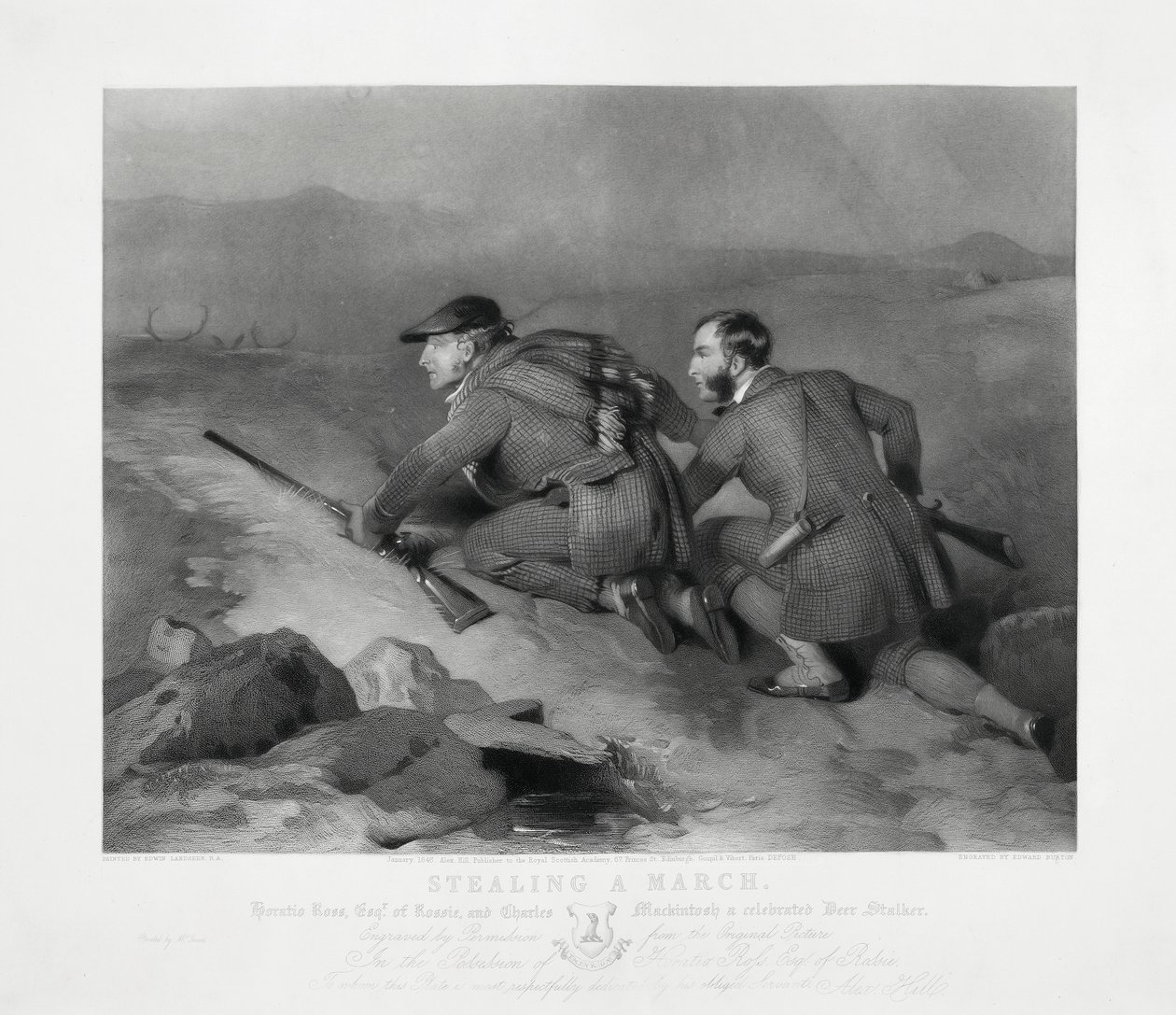Stealing a March, engraved by Edward Burton by Charles (after) Landseer