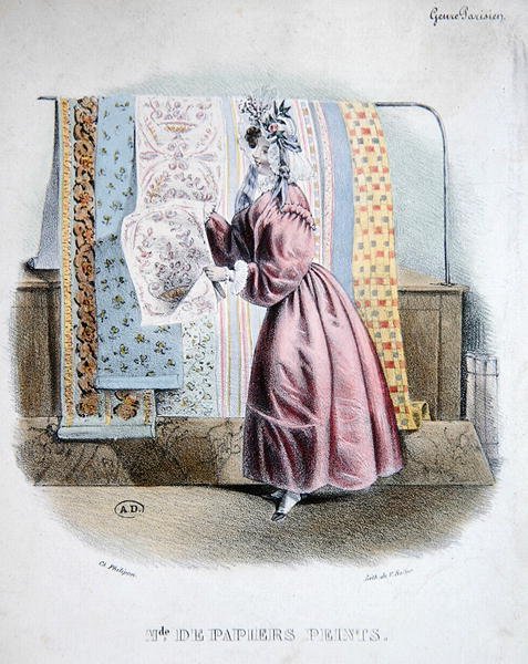 Wallpaper Seller, c.1840 by Charles (after) Philipon
