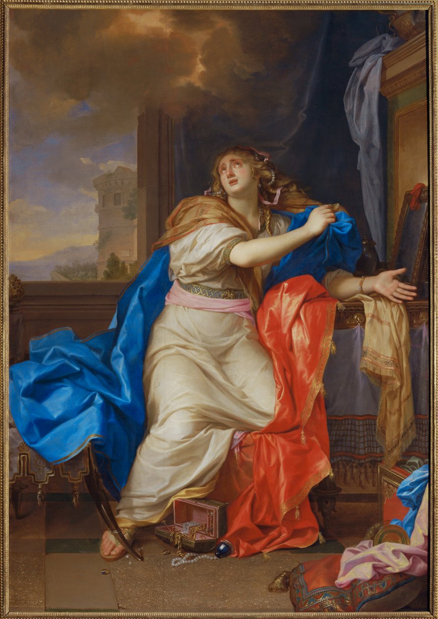 Saint Mary Magdalen renounces all pleasures of life by Charles (attr. to) Le Brun