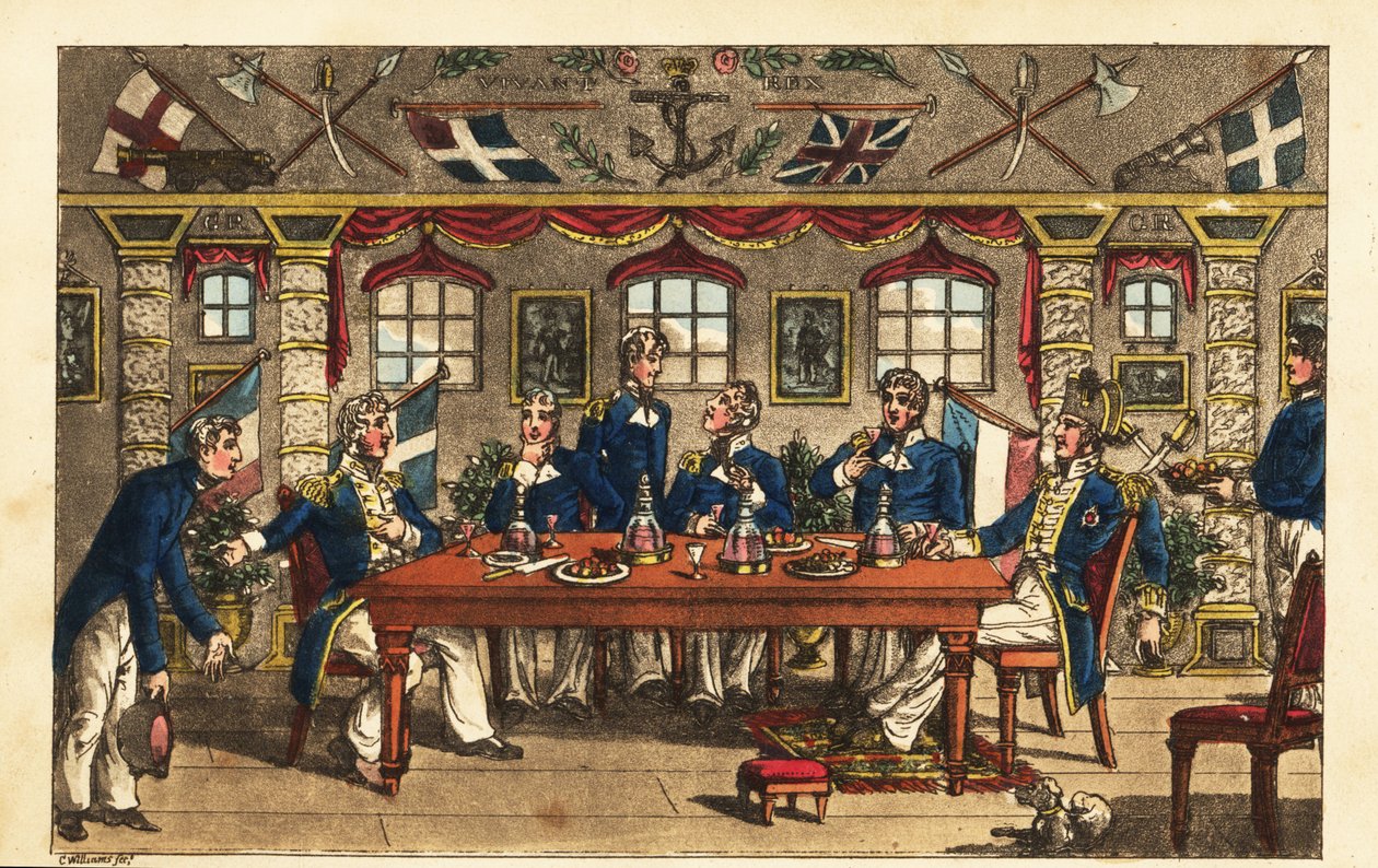 Midshipman Newcome Bowing as He Leaves Dinner in the Captain